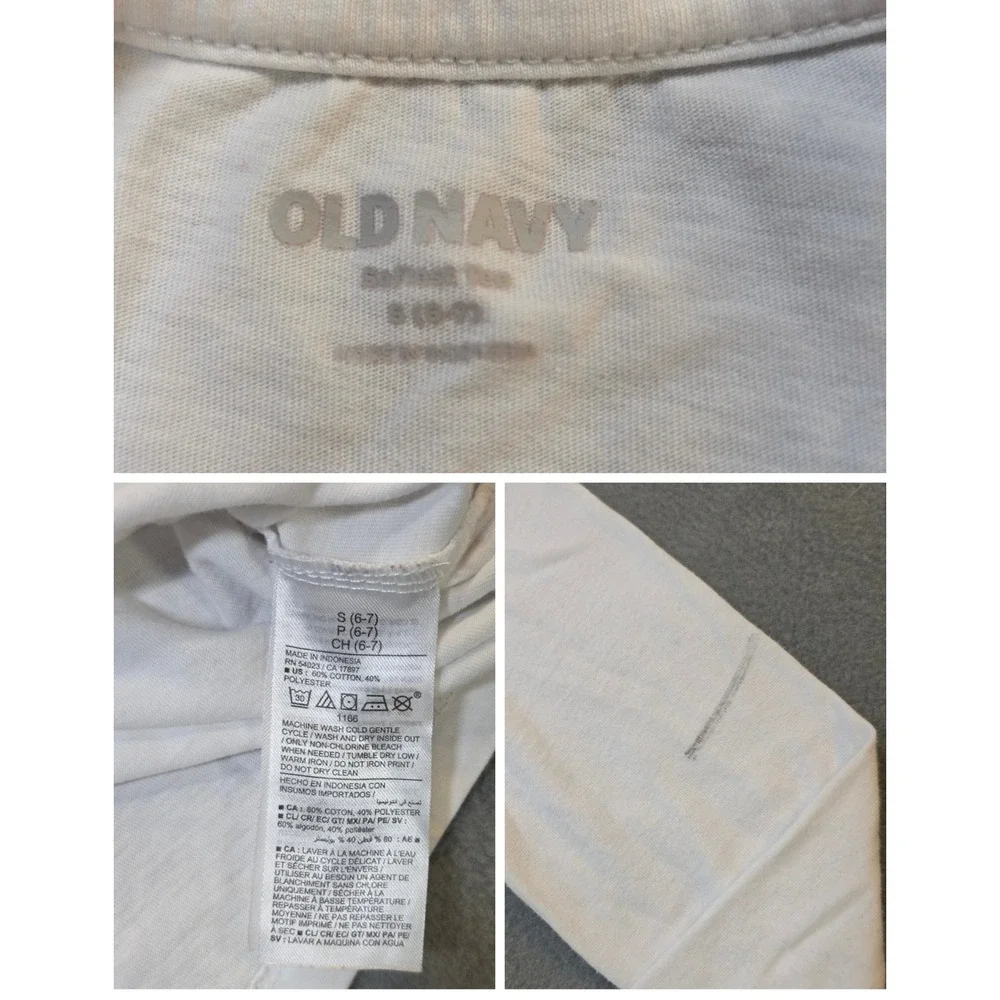 Old Navy Girls 6-7 Cherry Sweatshirt Heart Long Sleeve Tops 3 Piece Bundle